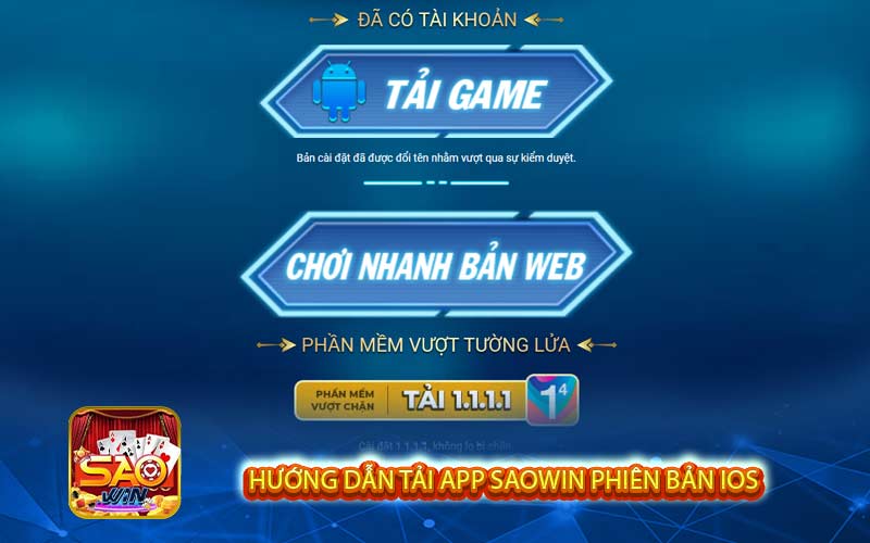 Hướng dẫn tải app Saowin phiên bản IOS