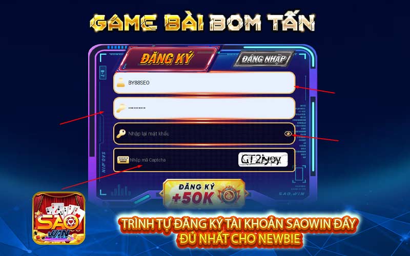 Trình tự đăng ký tài khoản Saowin đầy 
đủ nhất cho newbie